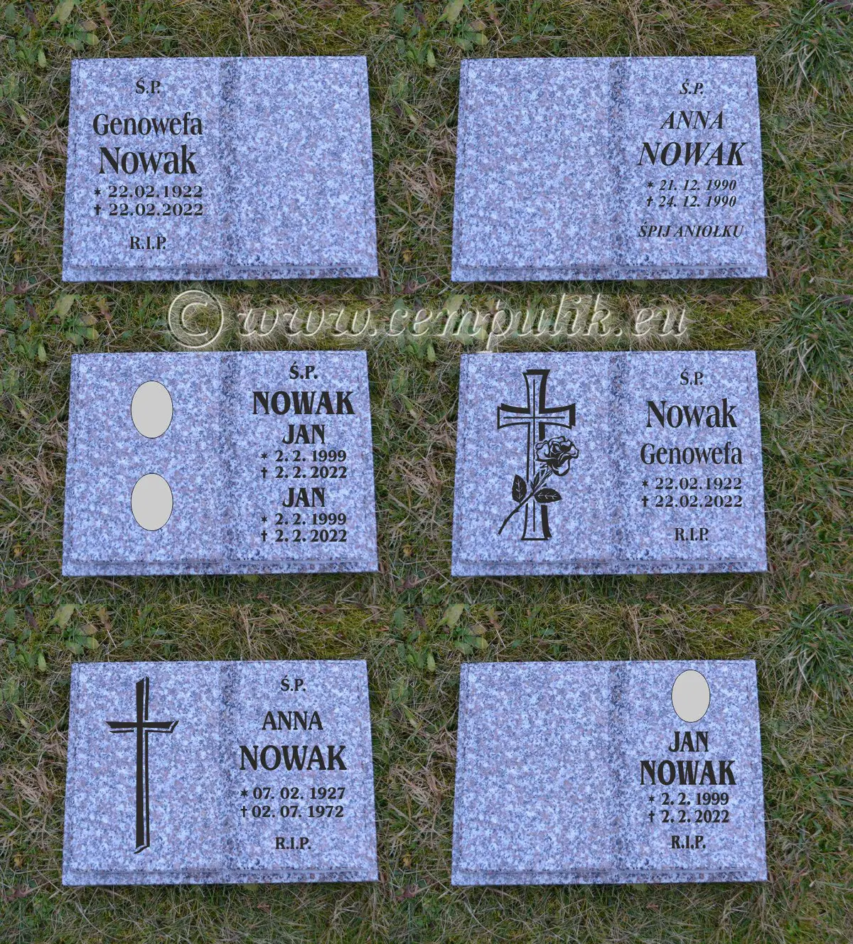 Granitowa książka nagrobna (brąz)