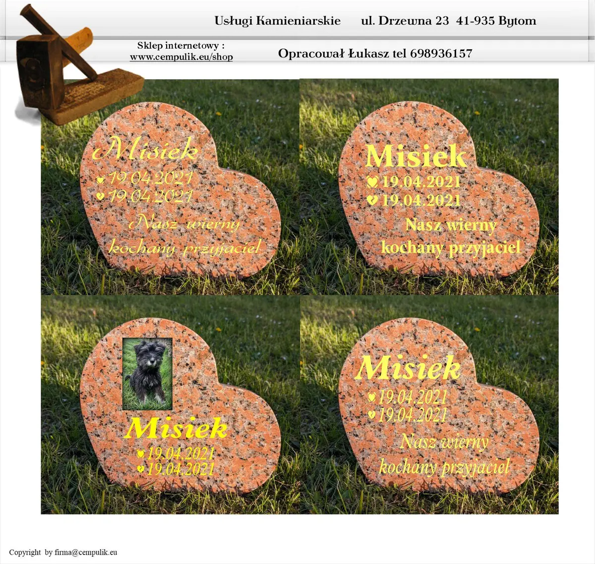 Tilted Heart-Shaped Pet Memorial in Warm Granite Tones (color4)