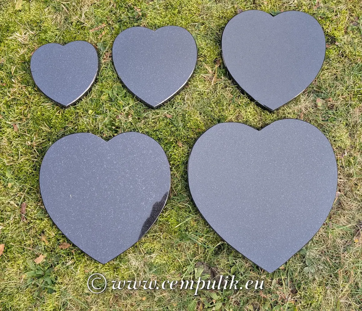 serca czarne granite w różnych wymiarach