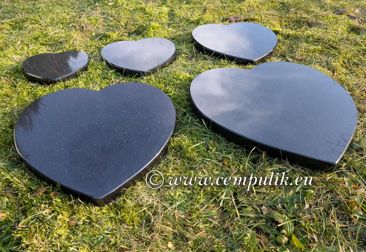 serca czarne granite w różnych wymiarach