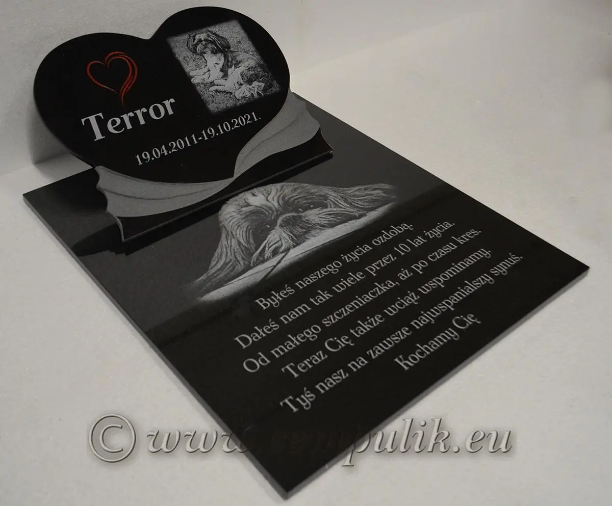 Duże serce z frezem z napisem i wizerunkiem