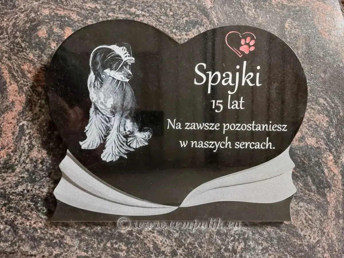 Duże serce z frezem (Nagrobek dla zwierząt)