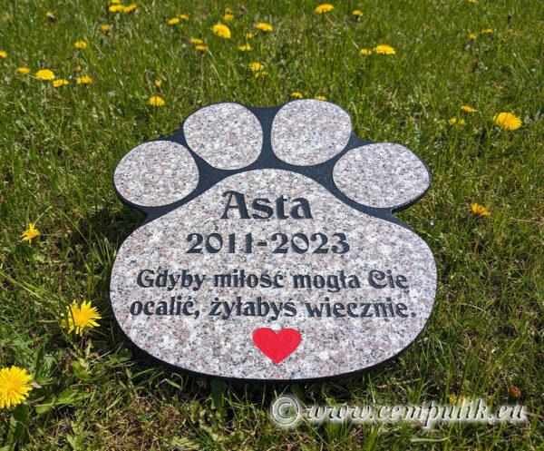 Brown Paw-Shaped Pet Memorial Headstone for Dogs - Image 2