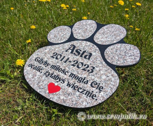 Brown Paw-Shaped Pet Memorial Headstone for Dogs